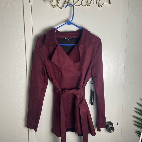 Fashion Nova Jackets & Blazers - Women’s Belted Coat Ana Suede (Burgundy)